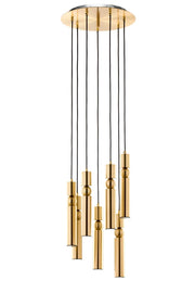 Lampada sospesa moderna tonda Ø37 oro 7xGU10 ALAS Jupiter