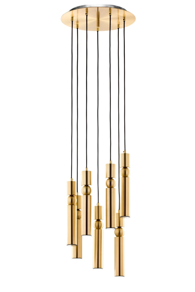 Lampada sospesa moderna tonda Ø37 oro 7xGU10 ALAS Jupiter