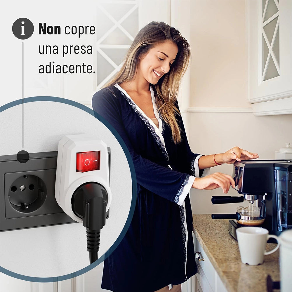 Prese Schuko con Interruttore 2 Poli ¨C Minimal ¨C Bianco