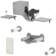 Gioco per Gatti con Condominio Piattaforma Amaca e Tiragraffi ¨C Minimal ¨C Grigio
