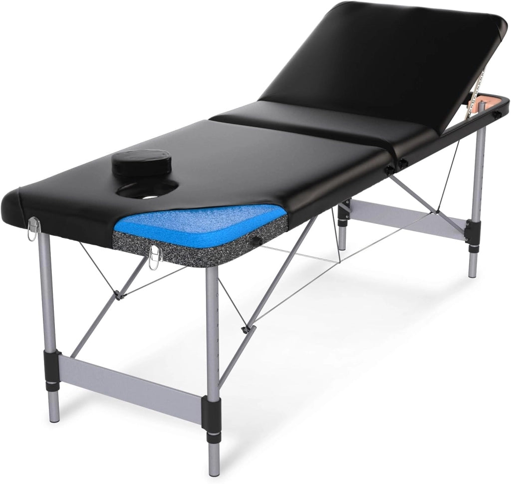 Fenixshop24 Lettino Massaggio Professionale 3 Zone in Alluminio, Pieghevole e Regolabile – Cod 010
