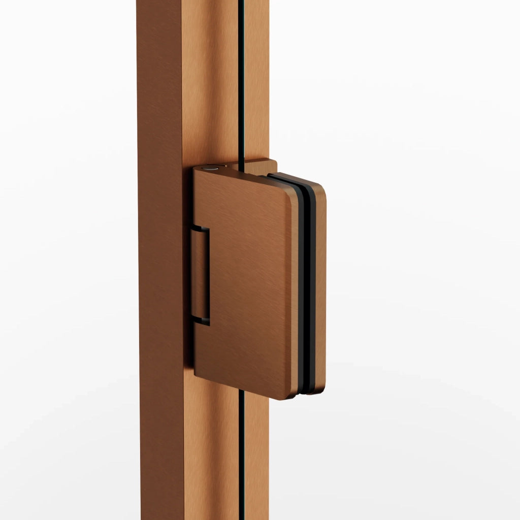 Box doccia frontale GLASS fisso + porta battente chiusura magnetica 120 cm (117-120; fisso 50+porta 70) bianco