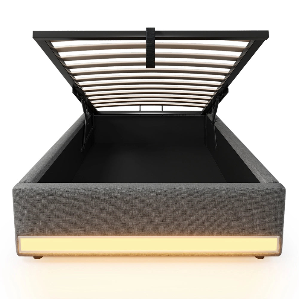 Letto contenitore - Xylo - 90x200 cm LED grigio