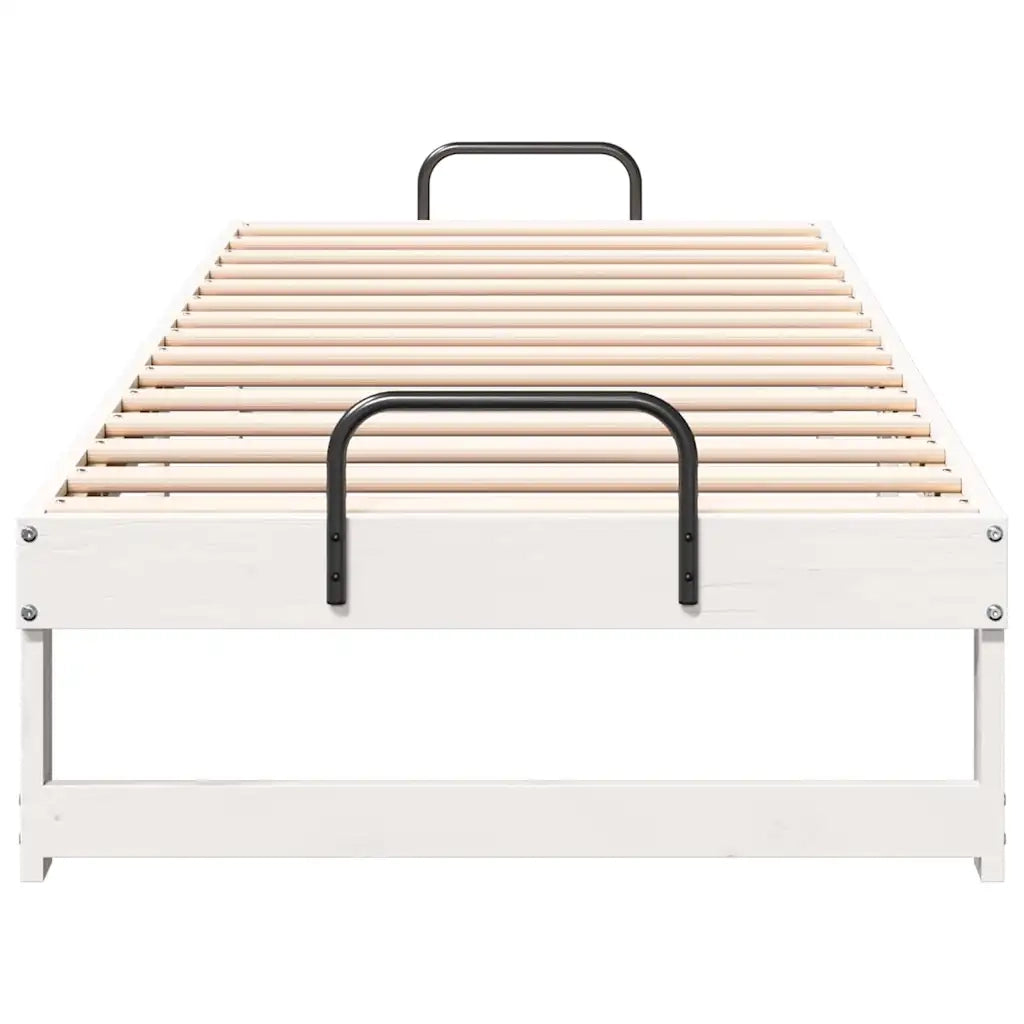 Struttura del letto-Giroletto-Rete del Letto Bianco 80 x 200 cm Pino massello 392480