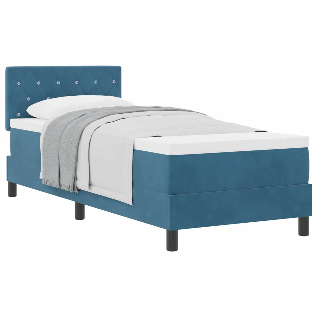 Letto a molle con materasso Blu Scuro 80 x 200 cm Velluto 3339072