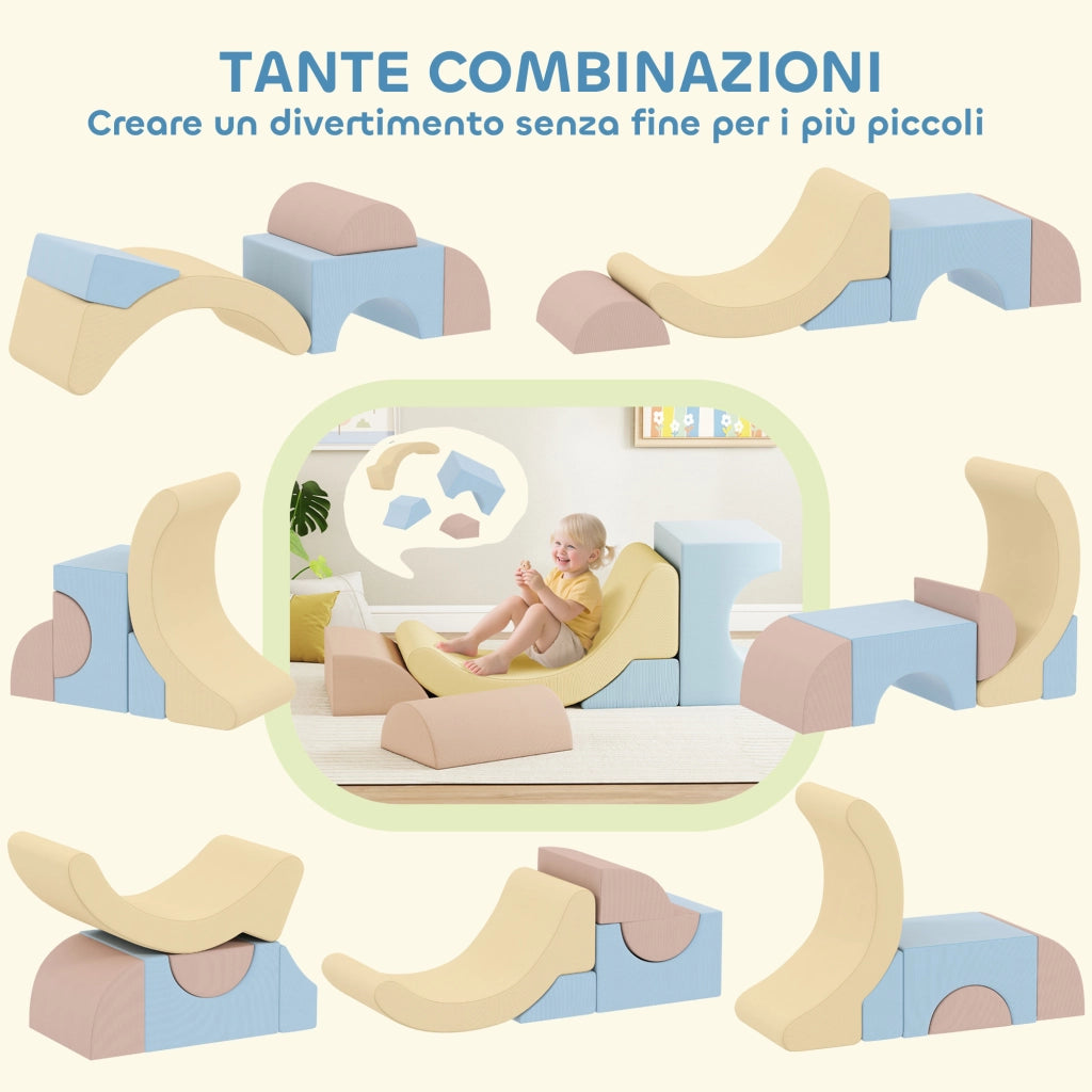 Set 5 Costruzioni Morbide per Bambini ¨C Minimal ¨C Tessuto, Multicolore