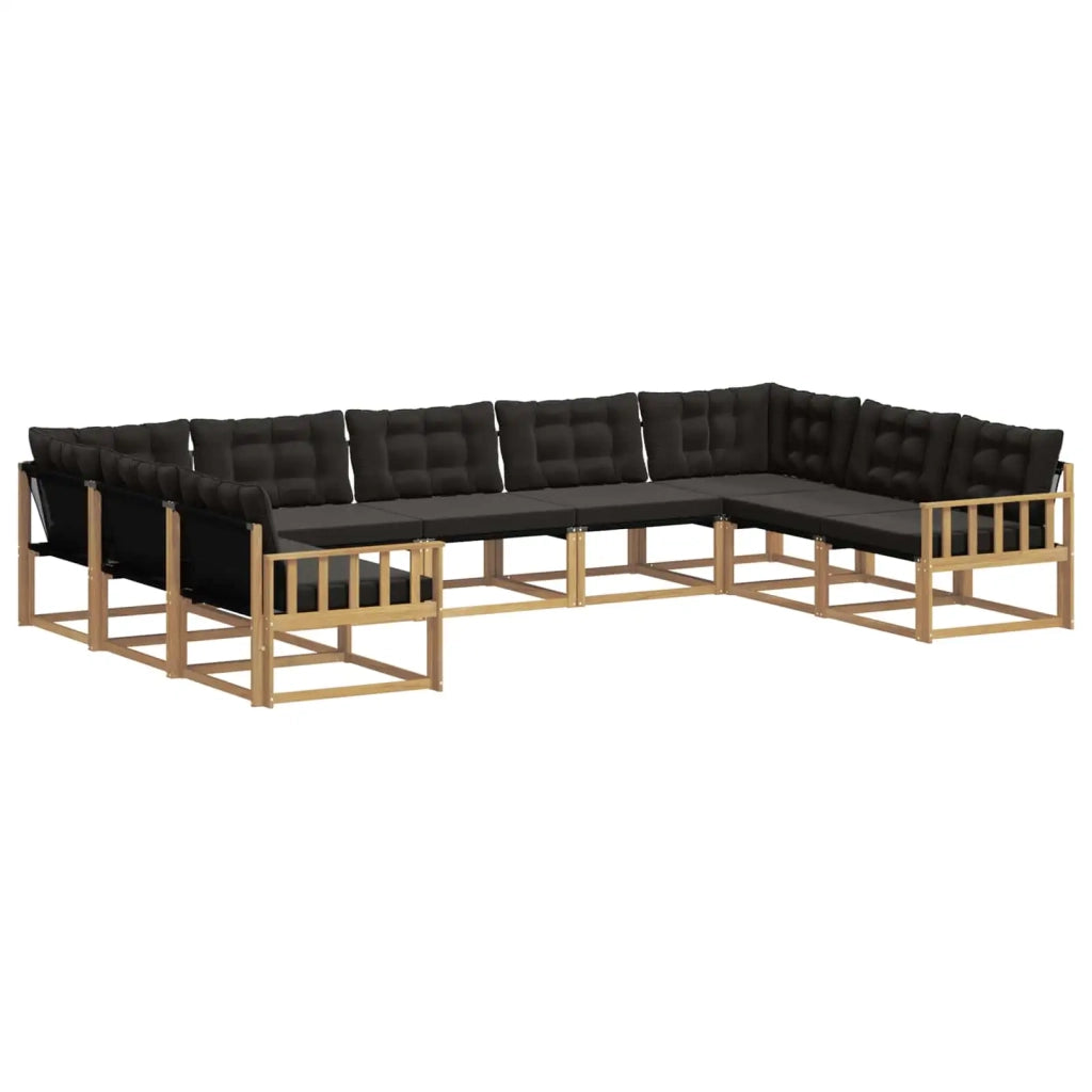 Set di divani da esterno 9 pz Bianco e Nero 3389066
