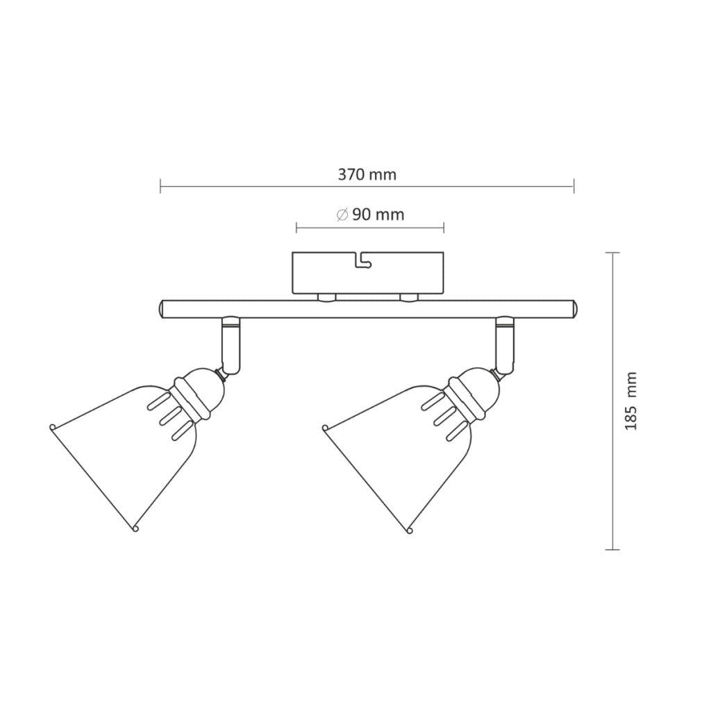 Lampada parete/soffitto orientabile 2 luci nera E14 Polux