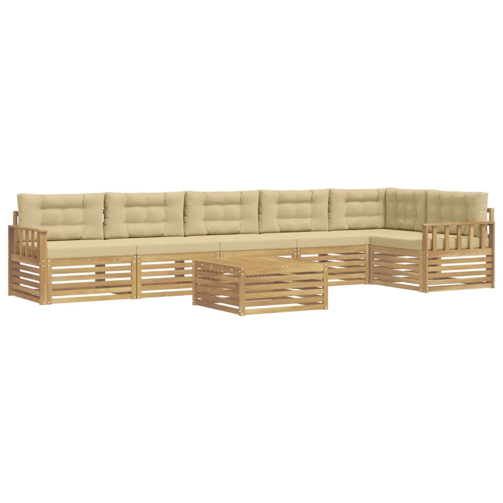 Set di divani da esterno con cuscino 7 pcs Bianco e Beige 3390598