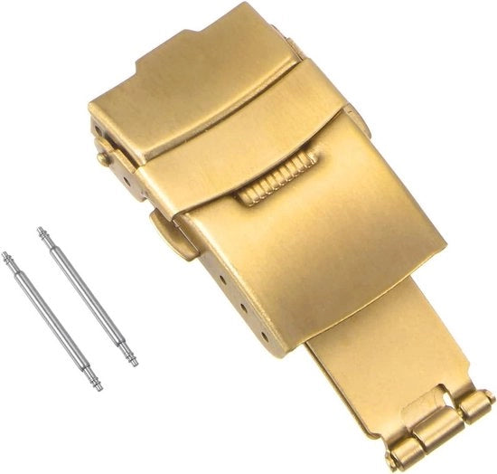 Slittone per cinturino orologio in pelle 16mm con chiusura a viti e doratura