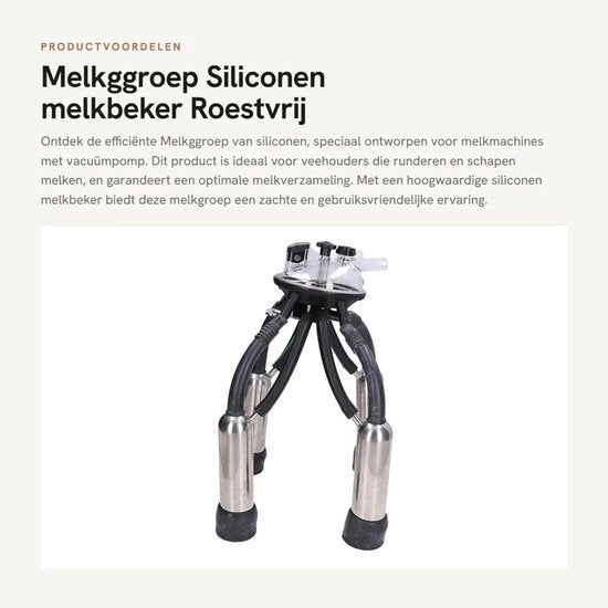 Accessorio per macchina da mungere in silicio/acciaio inossidabile - accessorio per la raccolta efficiente del latte - per bovini/ovini - duraturo e facile da pulire