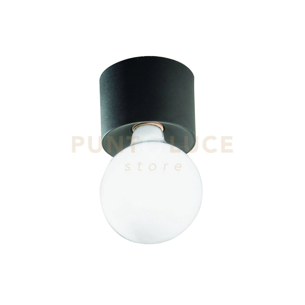 PLAFONIERA BOW 1 LUCE ATTACCO E27 NERO  LAMPADINA NON INCLUSA