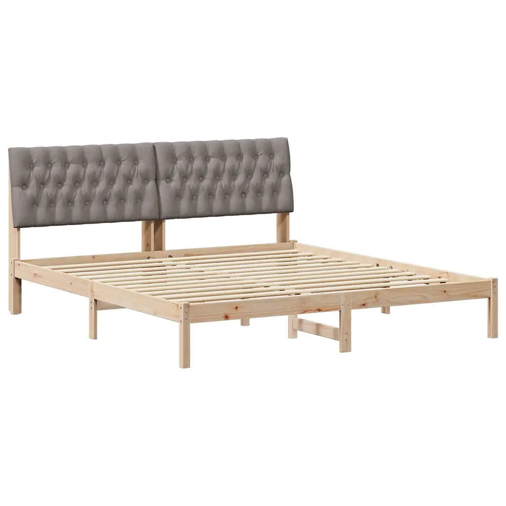 Letto con Testiera Rivestita-Struttura Letto con Testiera Marrone 180 x 200 cm 985273