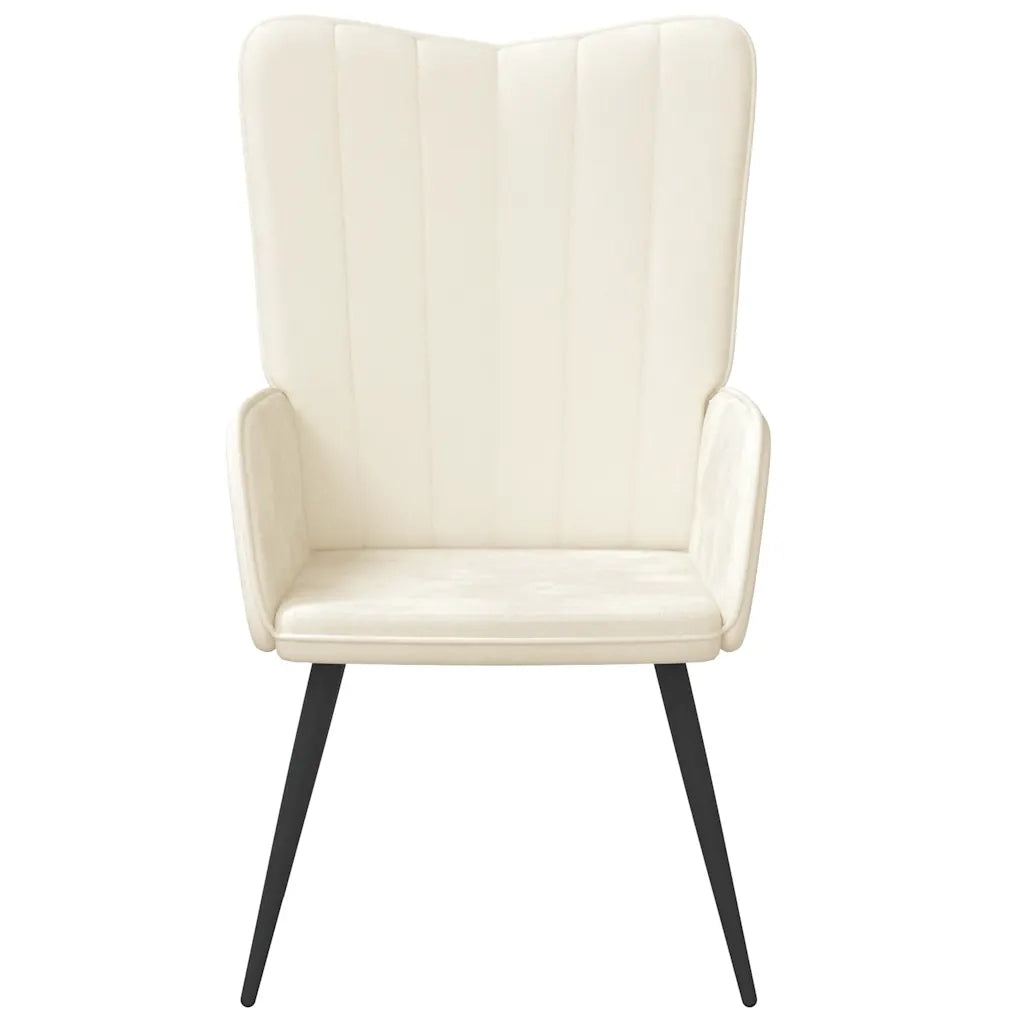 Sedia Relax Bianco Crema in Velluto 327686