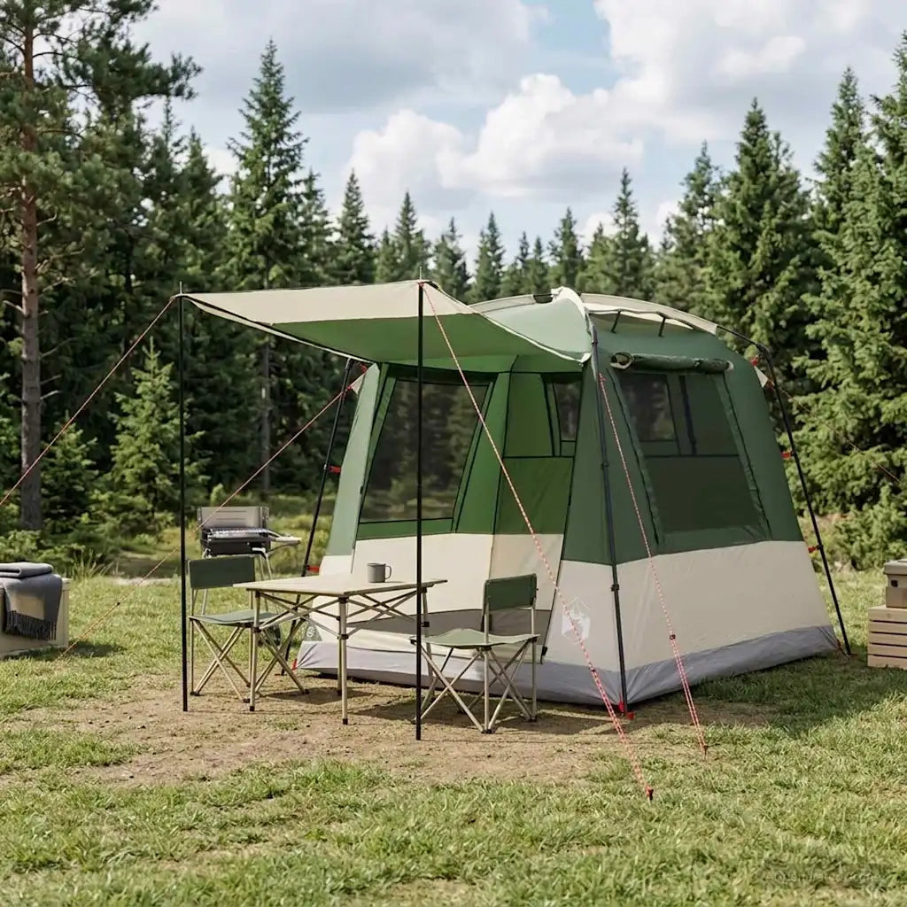 Tenda Party Verde 4 persone Poliestere 185T con rivestimento PU