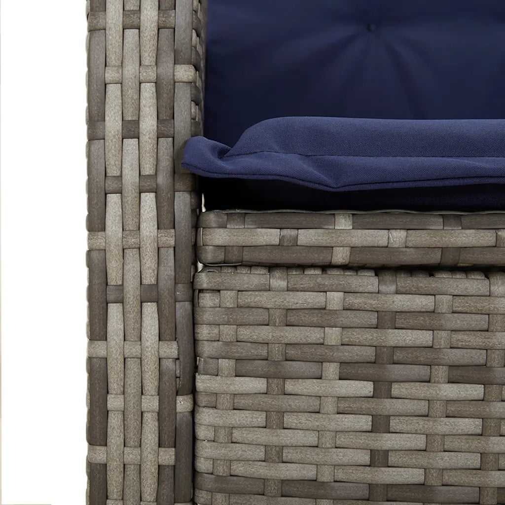 Sedie da Giardino Reclinabili 2 pz e Cuscini Grigio Polyrattan 365175
