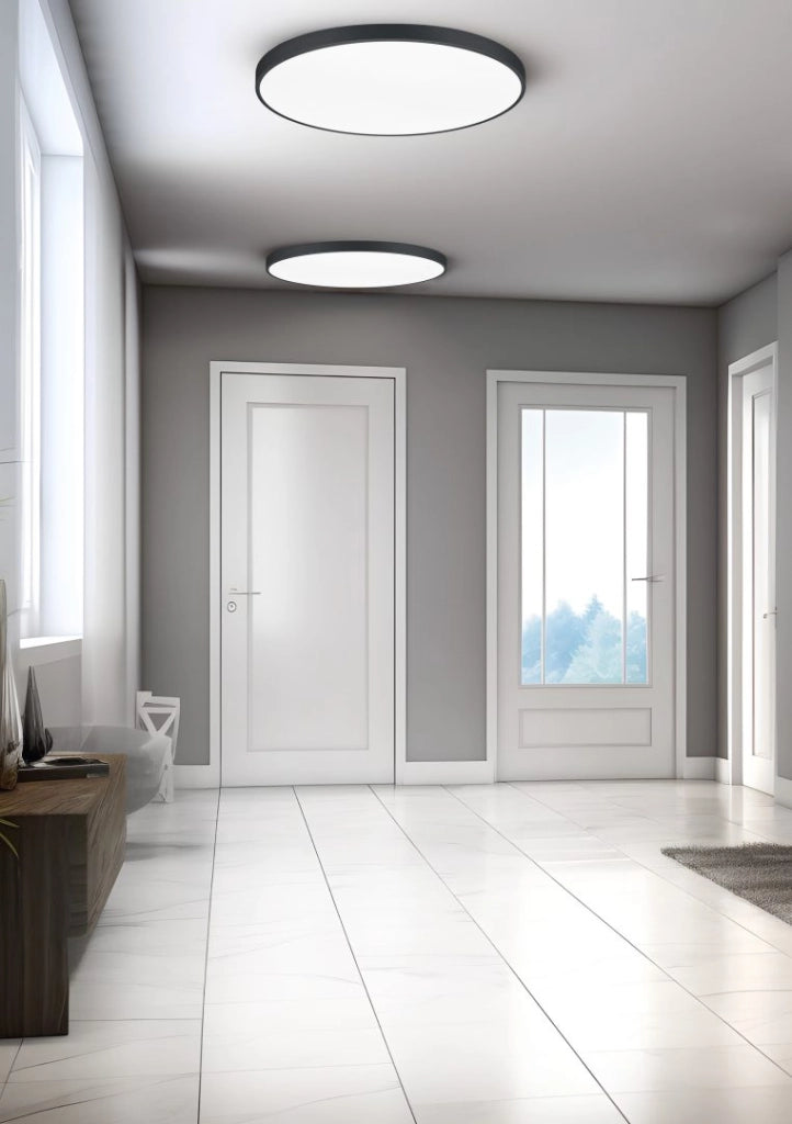 Plafoniera LED Trio Waco 75cm nera CCT 6200lm metallo