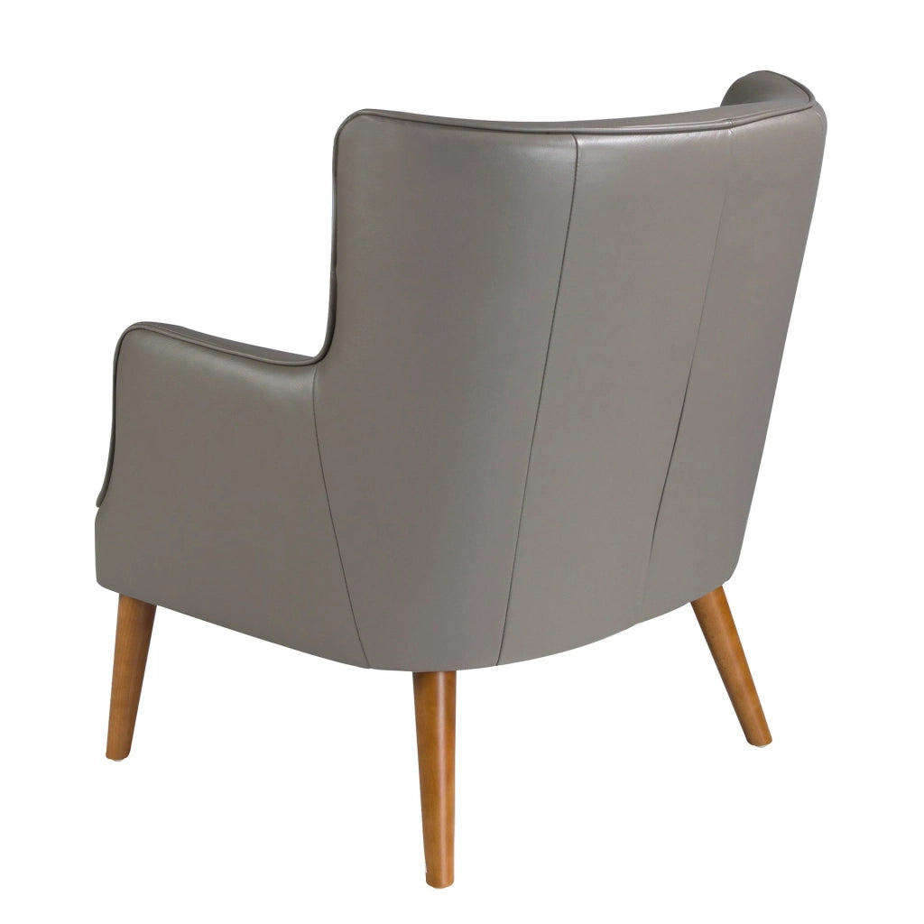 Poltrona Chester in pelle grigio scuro