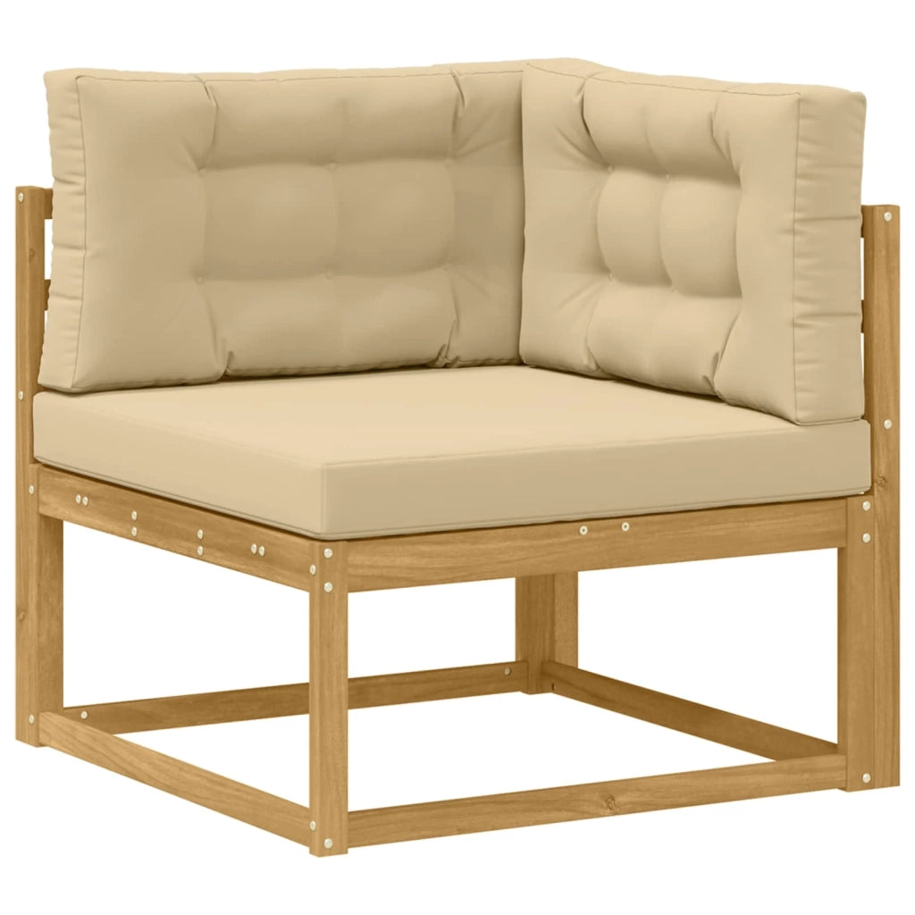 Set di divani da esterno 4 pz Bianco e Beige Poliestere 3386527