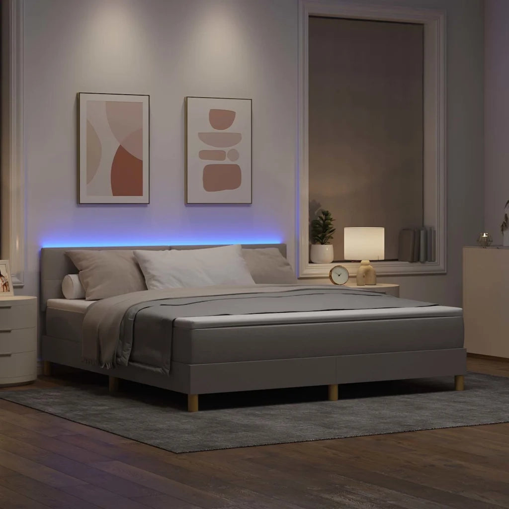 Letto a Sorgente LED con materasso Talpa 180 x 200 cm Tessuto