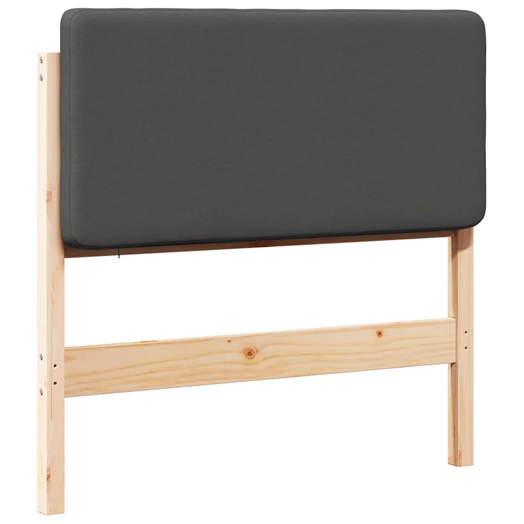 Testiera imbottita-Testiera con Cuscini-Testata Marrone e grigio scuro 75 cm Pino massello 666215