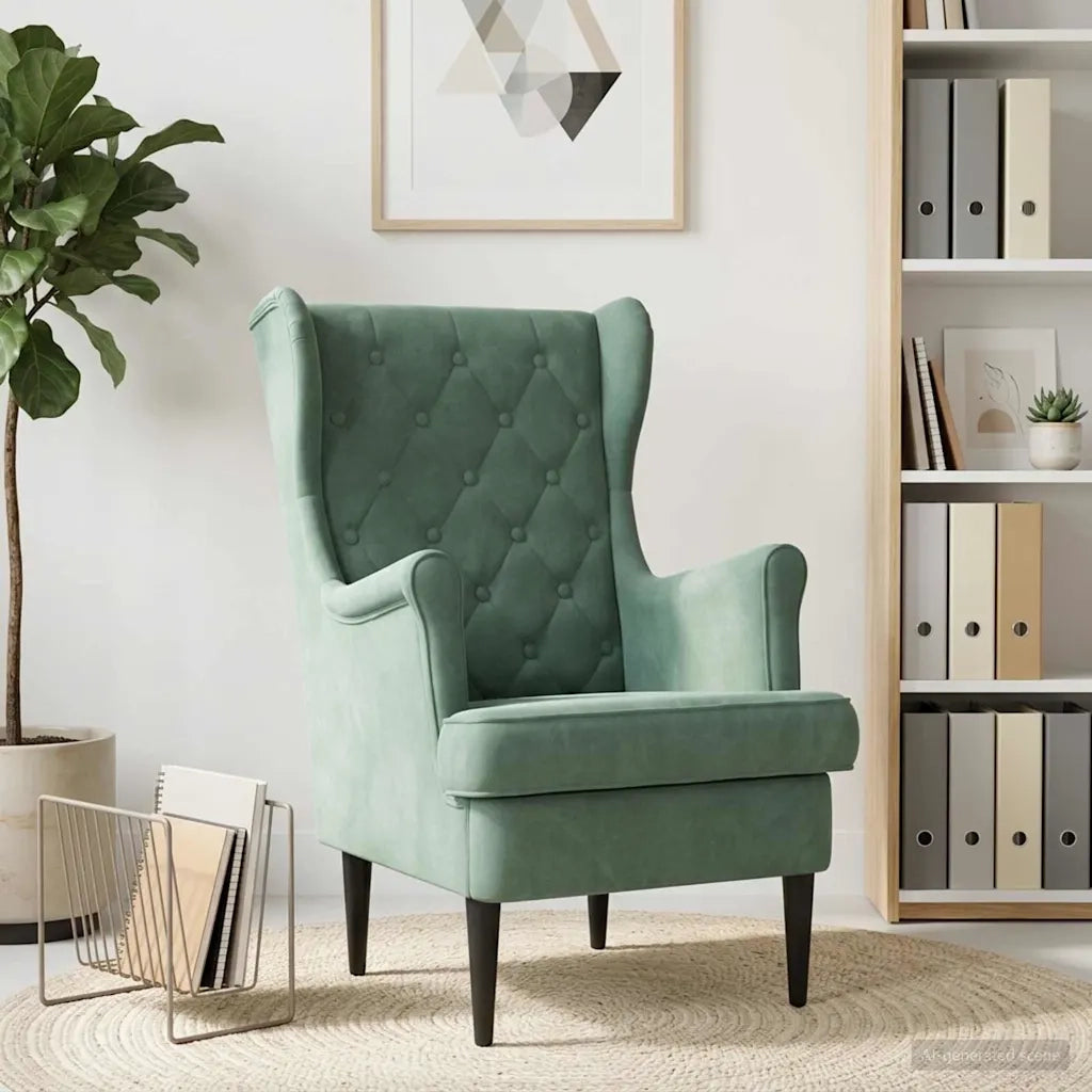 Poltrona Verde Mare Velluto 42029935