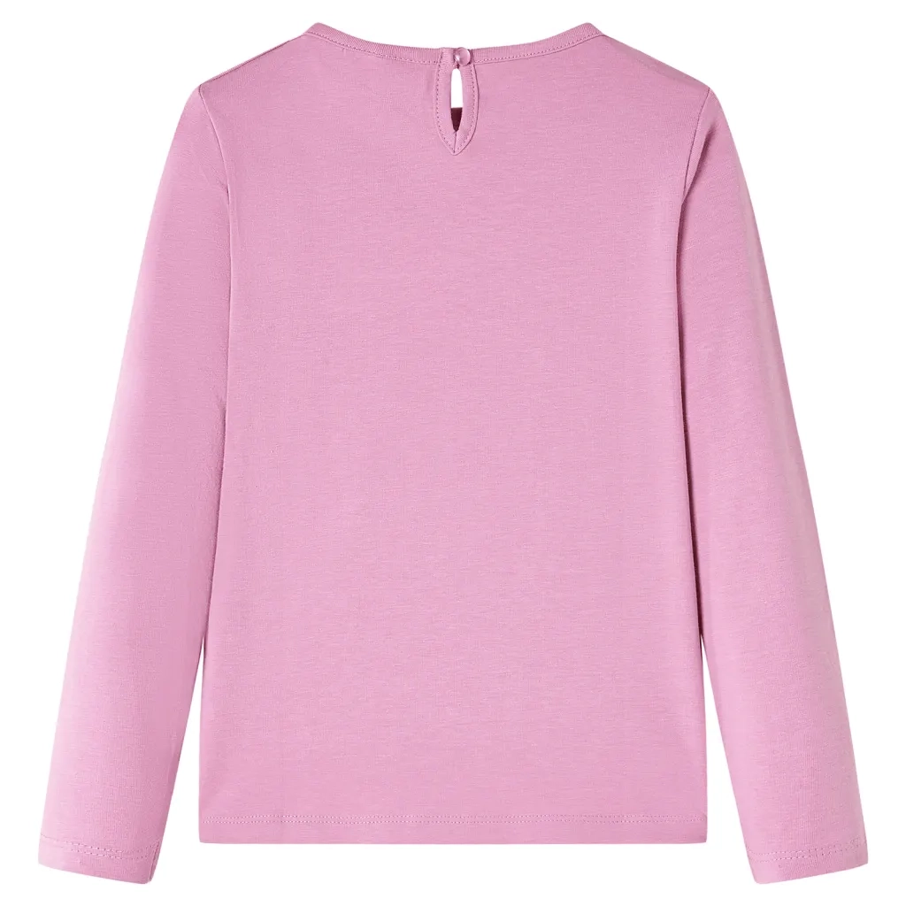 Maglietta per Bambini Maniche Lunghe Rosa Bruciato 104