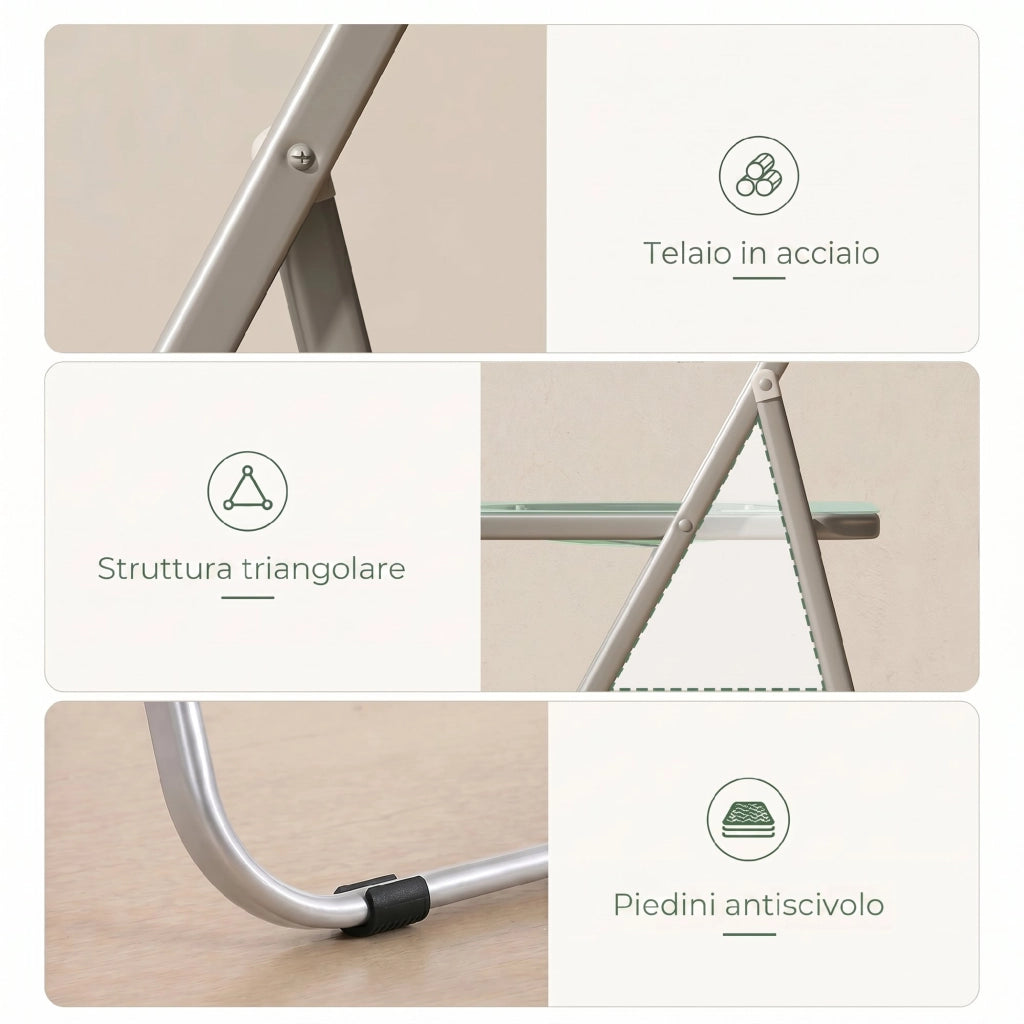 Set 4 Sedie Pieghevoli ¨C Xylo ¨C Acrilico Trasparente Verde