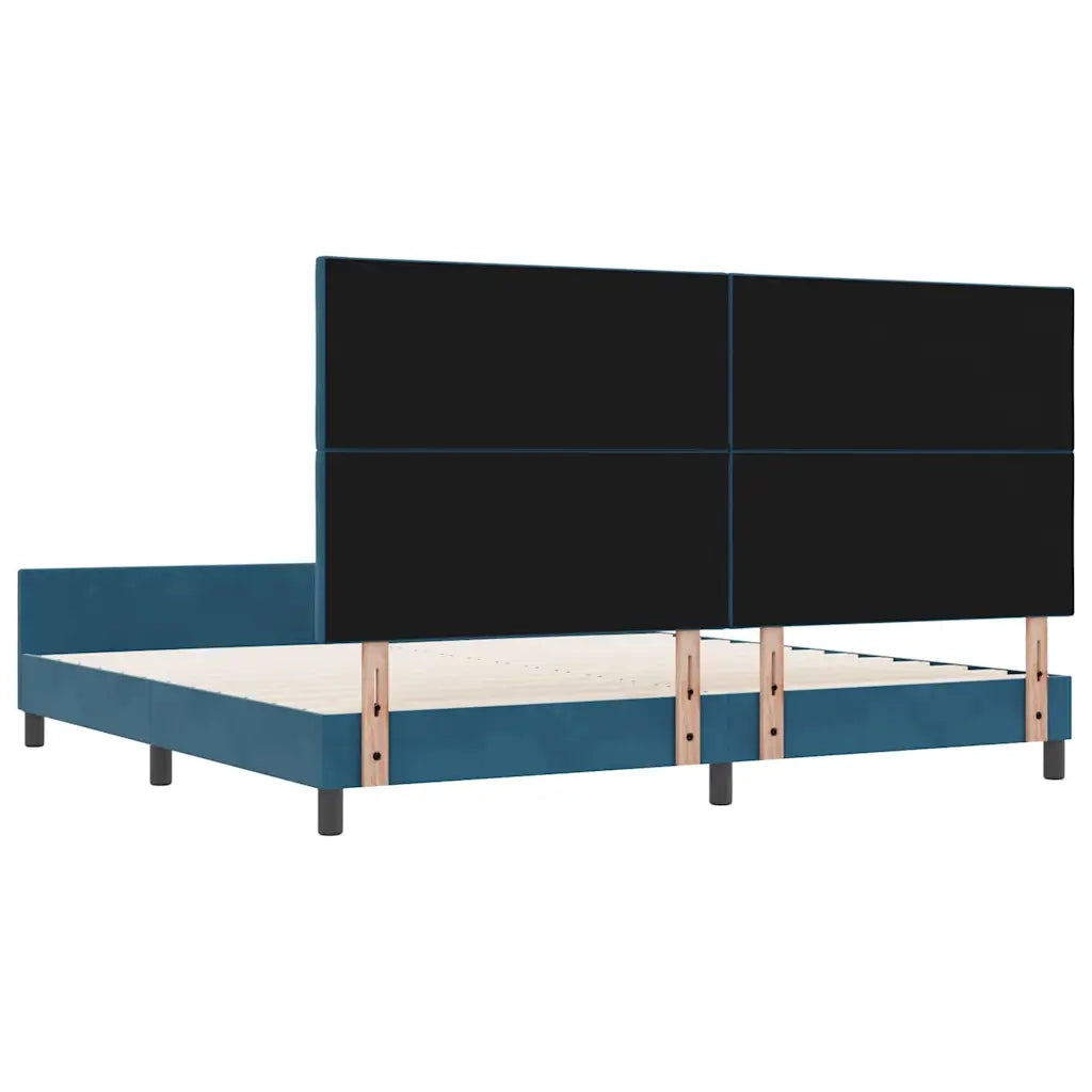 Letto a molle con testiera Blu Scuro 200 x 200 cm Velluto 3345033