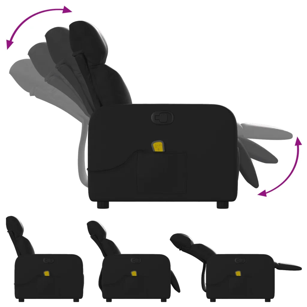Poltrona reclinabile massaggiante in similpelle nera 3206875
