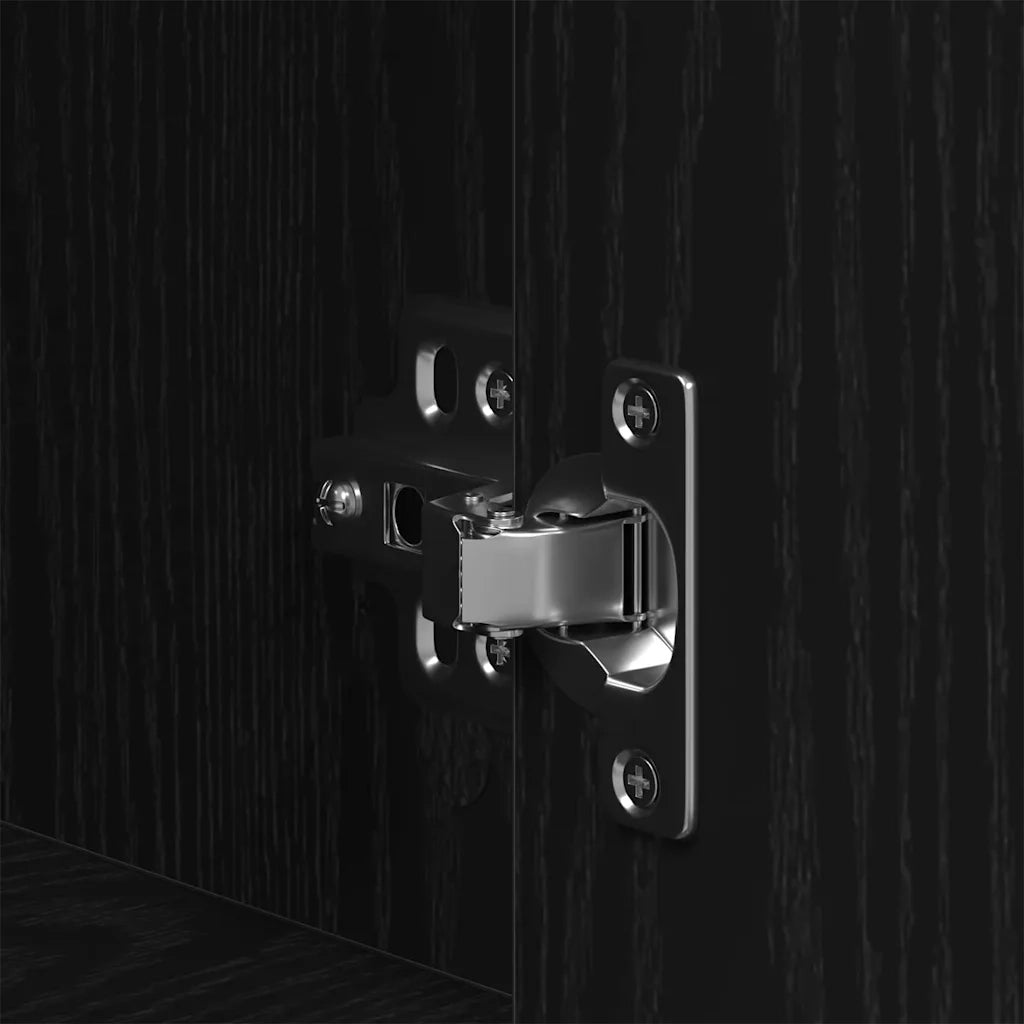 Armadio da Notte Rovere Nero 41 x 31 x 80 cm Legno multistrato 862917
