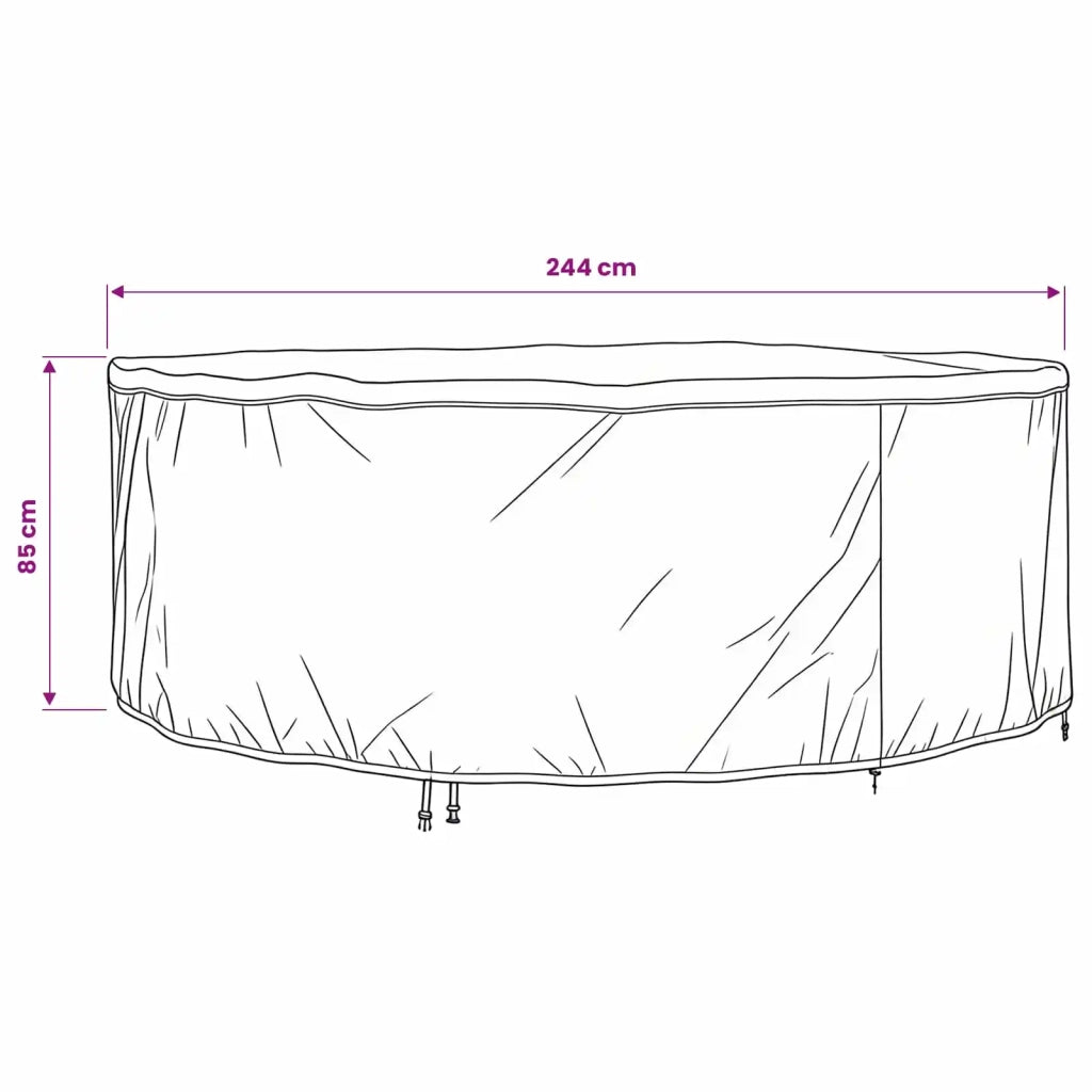 Copertura per mobili Nero 244 x 244 x 85 cm Tessuto Oxford 210D