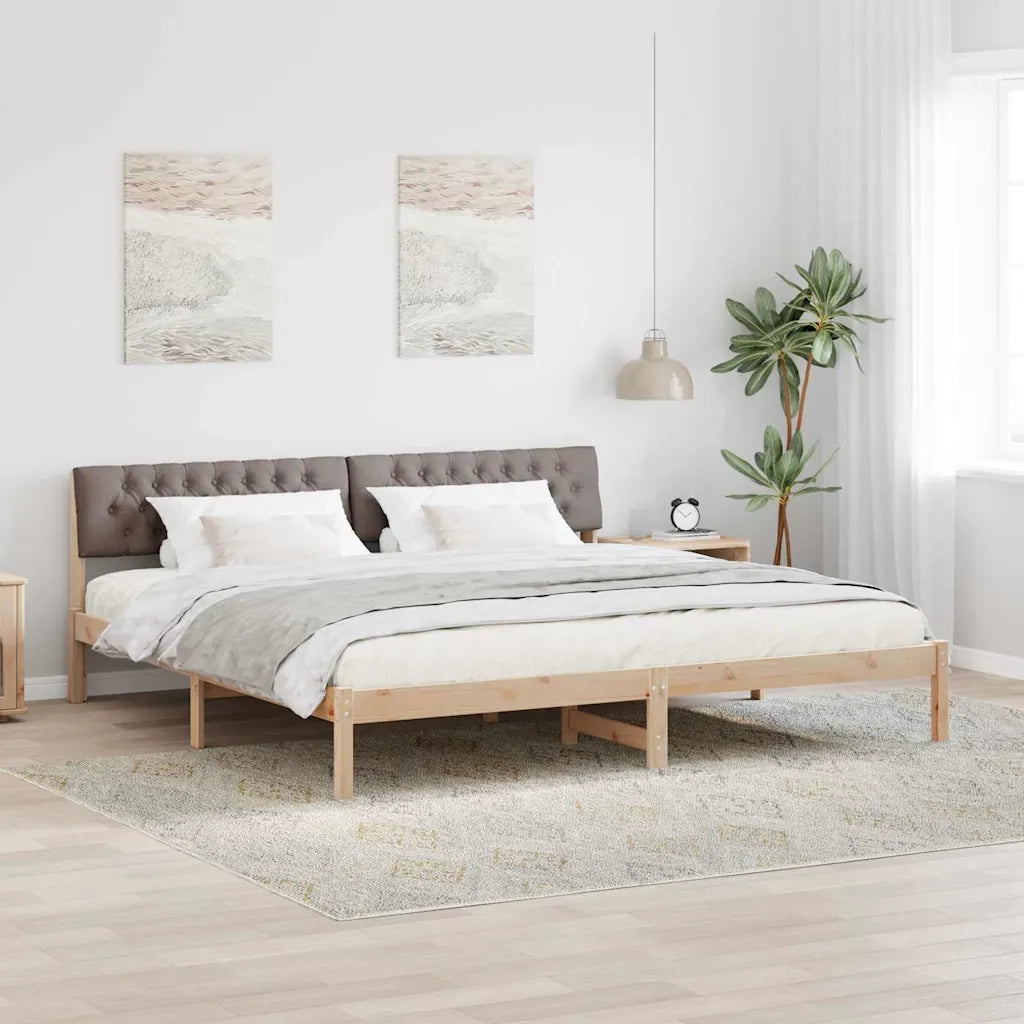 Struttura del Letto con testiera Marrone e taupe 200 x 200 cm 3394341