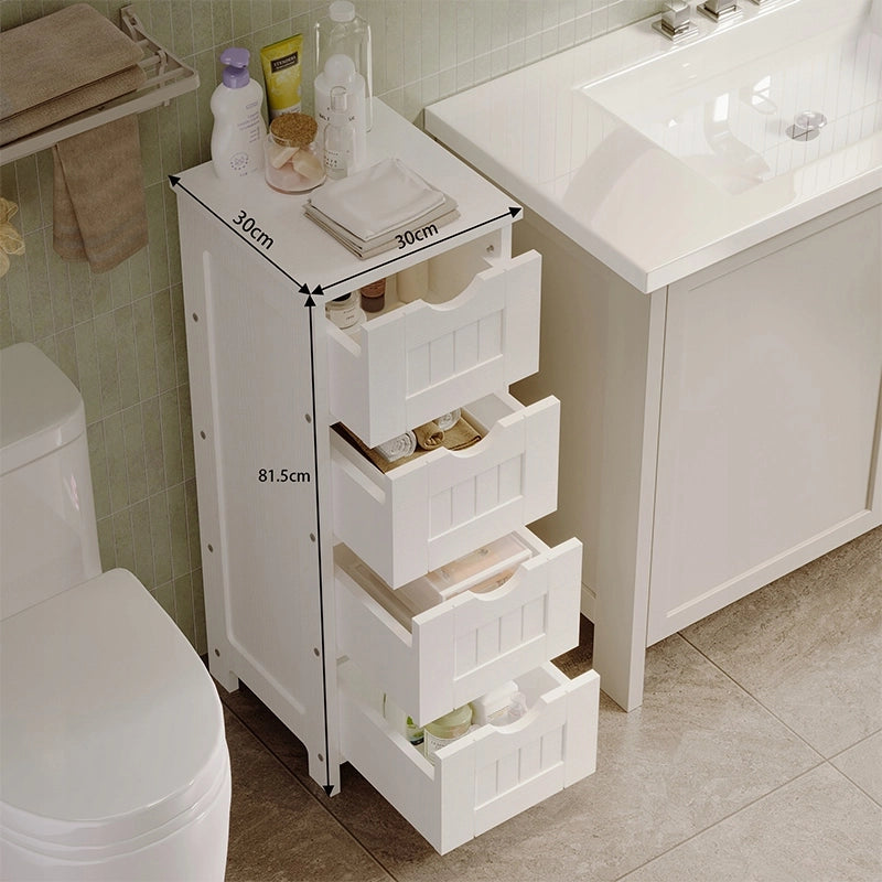 Mobiletto da bagno stretto – stile scandinavo con cassetti