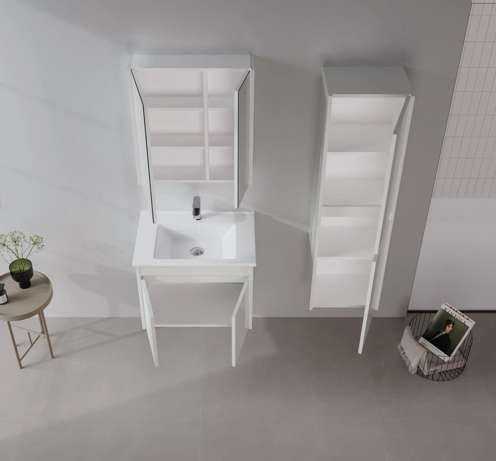 Set mobile lavabo con specchio (2 pezzi) "Arno 65" - 65 x 45 x 52 cm - Cashmere