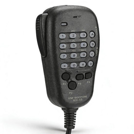 Microfono a Mano con Illuminazione - Ingresso DTMF - Tasti Soft con Programmazione - Compatibile con Stazioni Radio Mobili - Materiale ABS - Alta Affidabilità - Microfono