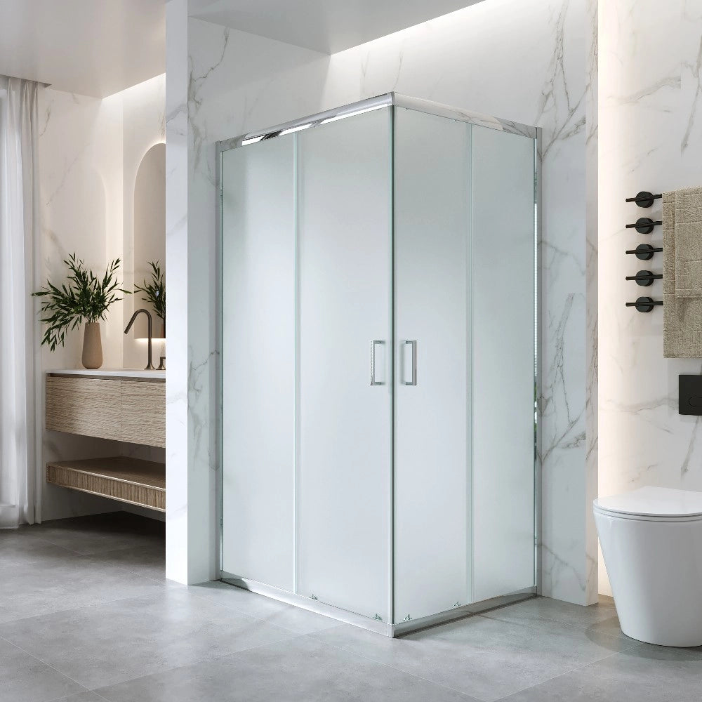 Cabina Doccia Angolare Scorrevole 80x120 Cm H 185 cm vetro Opaco 6 mm| Kiro