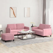 Set di Divani 3 pz Rosa in Velluto 3201987