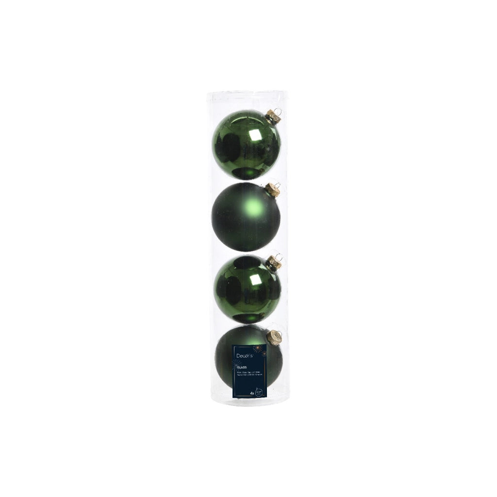 Box 4 Palline Vt luc/opac Verde pino d10cm