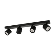 Faretto soffitto moderno 4 luci nero orientabile GU10
