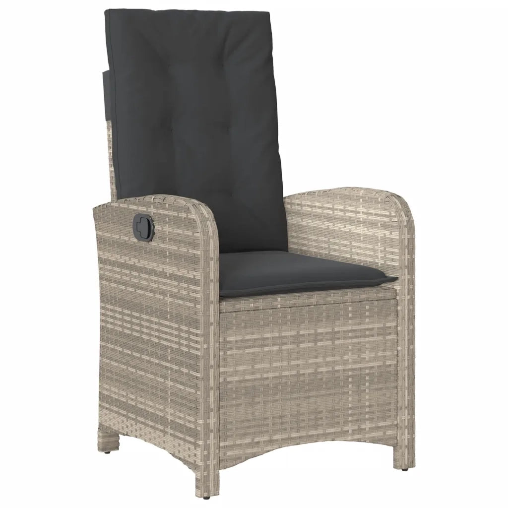 Set da Bistrò 3 pz con Cuscini Grigio Chiaro in Polyrattan 365182