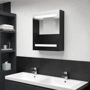 Armadietto a Specchio con LED-Mobile con specchio Nero 50x14x60 cm in MDF