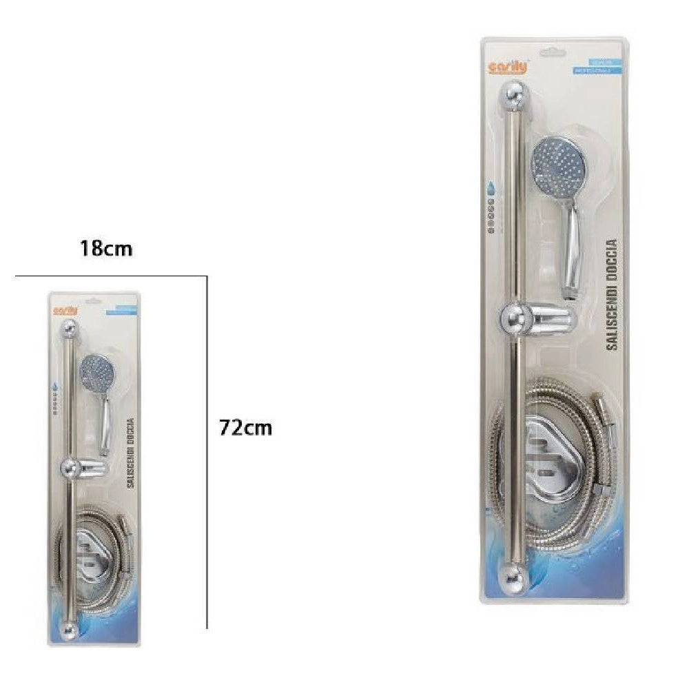 Trade Shop - Saliscendi Doccia Bagno Soffione Doccetta Multigetto Tubo Con Portasapone 69131 -