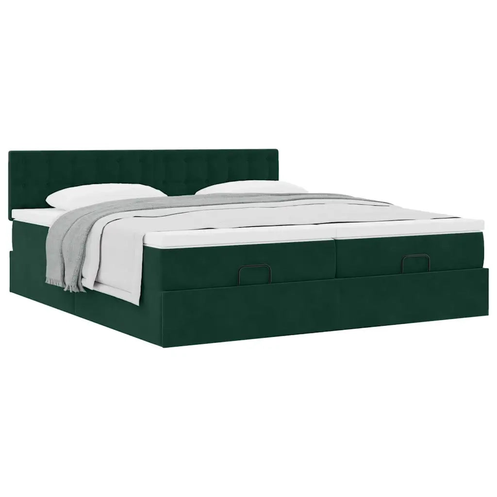 Struttura Letto Pouf con Materassi 200x200 cm Velluto 3312119
