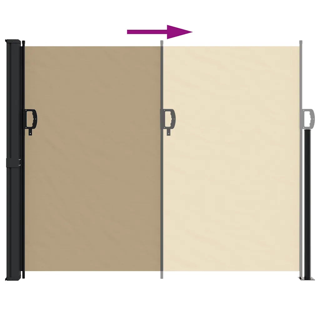 Tenda da Sole Laterale Retrattile-Tenda parasole per balcone per giardino Beige 160x600 cm