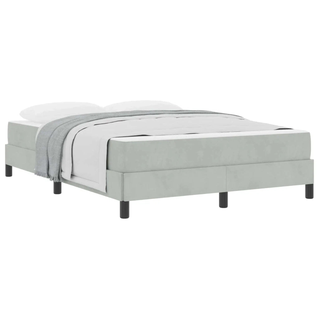 Letto a molle con materasso Grigio chiaro 160 x 210 cm Tessuto