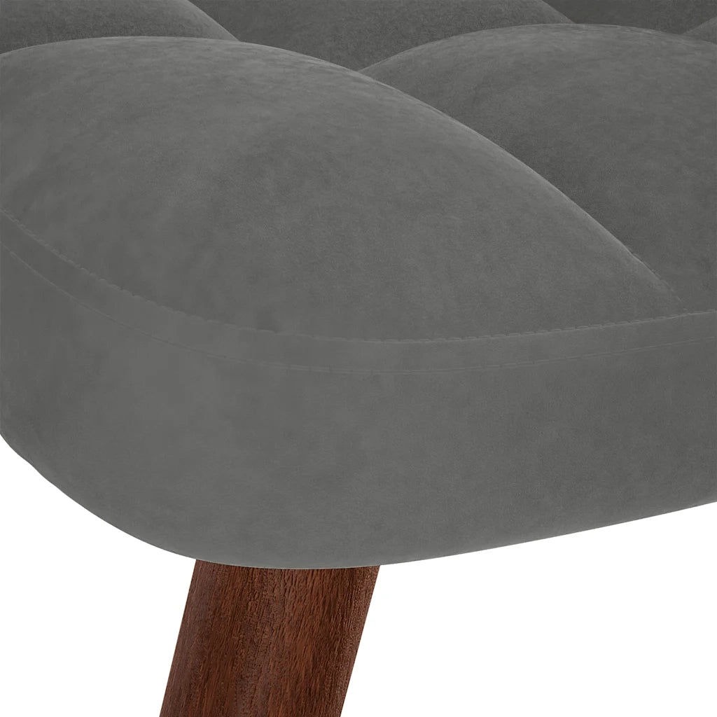 Poltrona Relax | Sedia Relax con Sgabello in Velluto Grigio Scuro
