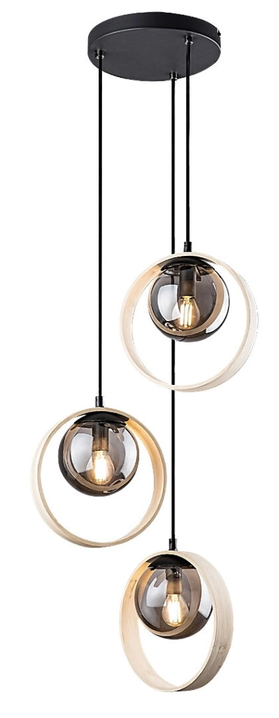 Lampada sospensione Rabalux Peyton 3xE14 faggio Ø35cm