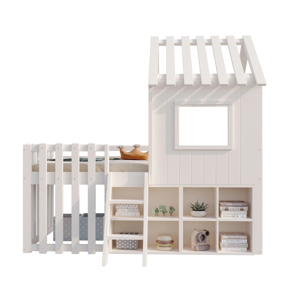 Letto casa bambini - Xylo - 90x200 cm legno bianco