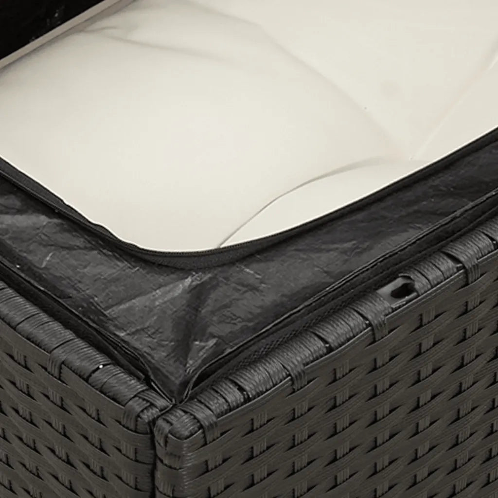 Set Divani da Giardino con Cuscini 7pz Nero Polyrattan 3256077